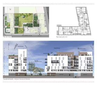 ......................................................................................................................




Plan de masse                                                        Plan Hall A et B - R+1




Façade principale - Avenue Chenard et Walcker

......................................................................................................................
 