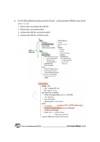 โครงการแบรนดซัมเมอรแคมป ปที่ 25 ___________________________ วิทยาศาสตร ชีววิทยา (147)
8. โครงสรางใดในเซลลที่เปนแหลงผลิตและลําเลียงสารในเซลล และเปนแหลงผลิตสารที่ใหพลังงานสูงตามลําดับ
(PAT2 ก.ค. 53)
1) ไมโทคอนเดรีย และเอนโดพลาสมิกเรติคิวลัม
2) ไมโทคอนเดรีย และกอลจิคอมเพล็กซ
3) เอนโดพลาสมิกเรติคิวลัม และกอลจิคอมเพล็กซ
4) เอนโดพลาสมิกเรติคิวลัม และไมโทคอนเดรีย
 