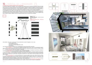 10 L'HOPITAL DE L'IMAGINAIREConsultation pour la chambre d’hôpital du futur à l’IGR (lauréat)
La chambre d’hôpital est un paradoxe. C’est une chambre donc elle est le lieu de l’intimité par excellence. Mais elle est faite
pour les soins ce qui rend la solitude et donc l’intimité physique impossible puisque les soignants doivent pouvoir rentrer
n’importe quand pour prodiguer les soins. Comment résoudre ce paradoxe ? Comment permettre une «intimité mentale» ?
En laissant de la place pour l’imaginaire, celui des patients principalement mais aussi celui des personnes extérieures et du
personnel soignant. Permettre les «zones d’ombres loin des lumières qui scrutent», mais de manière immatérielle.
La consultation avait pour objet de se projeter dans un long terme pour envisager ce que pourraient être à l’avenir les
chambres de l’IGR. De façon a rester universel, intemporel et non pas dans les modes actuelles, nous avons dégagé les en-
jeux philosophiques de cet espace très particulier. Le projet qui est le fruit de ces reﬂexions n’est donc pas un projet ﬁxe mais
bien une base de reﬂexion capable d’inclure les progrès techniques futurs et l’évolution des mentalités.
Une chambre, c’est 4 murs. Ce sont ces 4 murs qui doivent donc recevoir l’imaginaire. Un mur c’est :
- 2 faces indépendantes
- Une matérialité, une texture
- Une fonction d’interface (séparation ou lien)
- Une épaisseur.
Les 4 murs de la chambres travailleront ces 4 caractéristiques et peuvent être déﬁnis comme tels :
- Un mur intelligent (1) = mur du dos de lit, épaisseur technique et lieu du soin. C’est un mur profondément ergono-
mique. Il sera en résine ou toute autre matériau qui permet l’incorporation d’éléments technique ( lumières, domotique, ﬂuides
etc...) tout autant que le façonnage au plus proche de l’ergonomie.
- Un mur-paysage (2) = mur de la fenêtre. Il est l’interface entre l’intérieur et l’exterieur et doit être par conséquent
modulable, intéractif, une épaisseur (succession de plans) si possible végétalisée.
- Un mur-lien (3) = mur d’interface entre le collectif (le couloir, les autres patients, l’activité de l’hôpital) et le particulier
(le patient, son intimité). Il doit être également modulable, ne pas imposer une unique vision des soins (celle qui est répandue
étant d’isoler les patients les uns des autres) mais laisser les patients et le corps médical inventer les degrés de liens qu’ils
jugent meilleurs.
- Un mur de projection (4) = le mur qui fait face au lit, celui que le patient scrute le plus, celui qui doit donc abriter
les ombres inquiétantes autant que les visages rassurants qui peuplent la tête du patient. L’écran de TV n’existe plus, il est
remplacé par une possibilité de projection. Le mur est donc un élément abstrait, pas forcément neutre, mais en tout cas sans
éléments ﬁguratifs qui bloquent l’imaginaire (cadres photos, dessins ﬁguratifs etc...).
Nous avons ainsi proposé des plans/schémas/vues à l’IGR, y incluant notamment une transformation de la façade (5) en es-
pace technique (amélioration thermique, possibilité de sdb en façade, inversion du plan) et espace de végétalisation.
IGR - CHAMBRES
BUDGET : Aucun
MAITRISE D’OUVRAGE : GUSTAVE ROUSSY
CANCER CAMPUS
2015
DOSSIER DE CONSULTATION - REPONSE A
L’APPEL A IDEES
10.210.1
3
5
CouloirIntimité
42
IntérieurExtérieur
1
RU
 