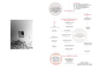 Timothée Foyer
né le 15 mai 1986
58 rue Ramey 75018 Paris
0033 680 781 632
timothee.foyer@laposte.net
Permis B
CHRONOLOGIE
2011 - 2015 : Behar et Ferenczi Architectes
2011 - 2014: 4ème degré collectif pluri-disciplinaire
2010 - 2011 : Cellule habitat Bruxelles
2010 : Master d’architecture avec Distinction
ISA Saint-Luc Tournai (Be)
2004 : Baccalauréat
Master d’architecture
Distinction
ISA Saint-Luc Wallonie
(UCL Louvain-la-neuve)
Nichts Museum
Musée quotidien
«Ce n’est pas à nous qu’ils pensent»
VOYAGES MAJEURSVOYAGES MAJEURS
Italie, Roumanie,Italie, Roumanie,
Suisse-Autriche-Lichtenstein,Suisse-Autriche-Lichtenstein,
Pays-bas, Allemagne, New-Pays-bas, Allemagne, New-
York, MadridYork, Madrid
LIVRES DE CHEVET
Elemental - A.Aravena
Composition/non composition - J.Lucan
Recouvre le de lumière - A.Montcouquiol
LOGICIELS
Maîtrisés : Autocad,
Sketchup, Photoshop,
Illustrator, 3DS,
In Design, Suite Ofﬁce
Notions : Revit
MAISONS CORSES
ESQ-APS-APD-PC
Meuble-cloison
Grenoble
Extension de maison
à St-germain en Laye
(en cours d’études)
Archidéelles
«HUMUS»
Finaliste
EUROPAN 13
Occupied Montreuil
Rendu juin 2015
MOBILIER REPUBLIQUE
Conception - Chantier
TEMPS DES CERISES
APD - DCE -
CHANTIER (structure)
IGR PEDIATRIE et DITEP
ESQ - APS - APD - DCE -
CHANTIER (éléments)
VILLE D’AVRAY
ESQ - APS - APD - PC PRO - DCE -
CHANTIER
STADE DE VANVES
ESQ - APS - APD
CHAMBRE DU FUTUR
Concours autonome
+ présentation orale
BEHAR FERENCZI ARCHITECTES
assistant puis chef de projet
INDEPENDANT
LU, RU, IN, PO, EX, CO, ...
CELLULE HABITAT IXELLES (BE)
Collage Lab
(non retenu)
Mini-Maousse
(non retenu)
24h Chrono
Aide logistique
Débats/écriture
4eme-degre.tumblr.com
CNSA
Lauréat (mention spéciale)
4D°
 