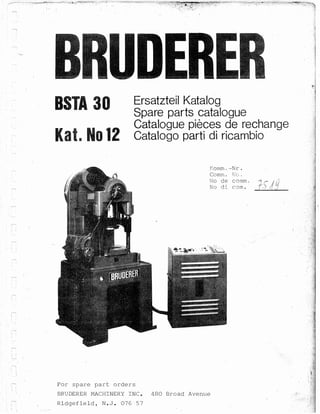 BRUDERER PRESS BSTA 30