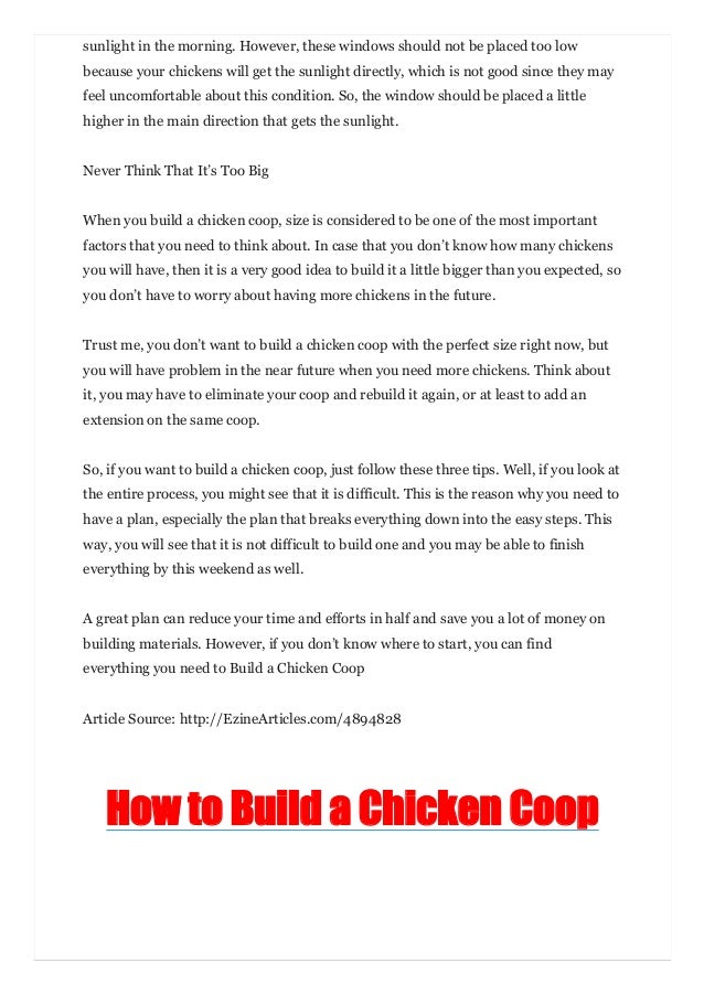 Build A Chicken Coop With These 3 Tips You May Be Able To Finish It
