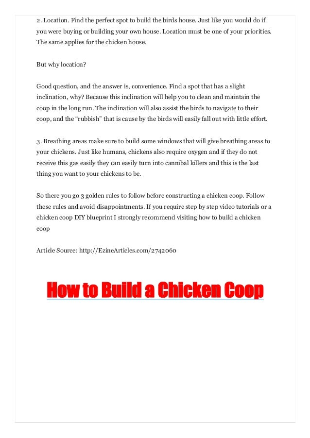 3 Golden Rules Not To Be Avoided While Building Your Chicken Coop