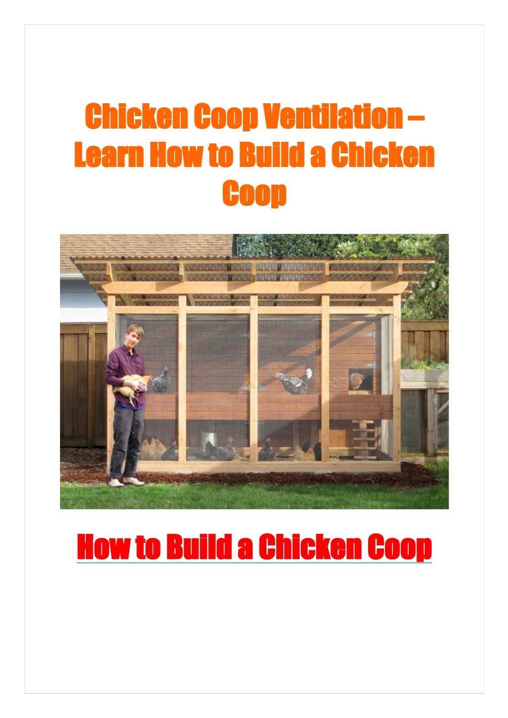 Chicken Coop Ventilation Learn How to Build a Chicken Coop