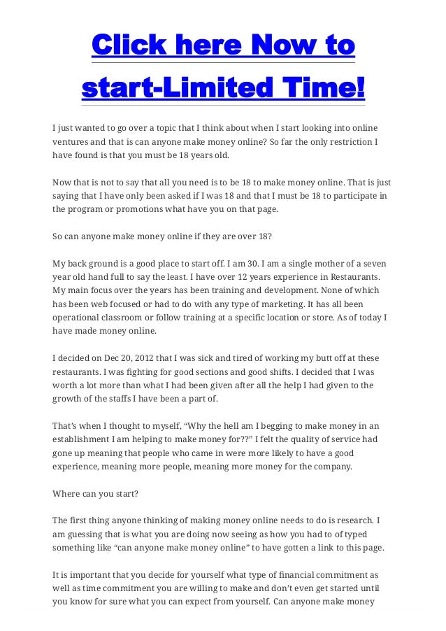 How Can Anyone Make Money Online - 