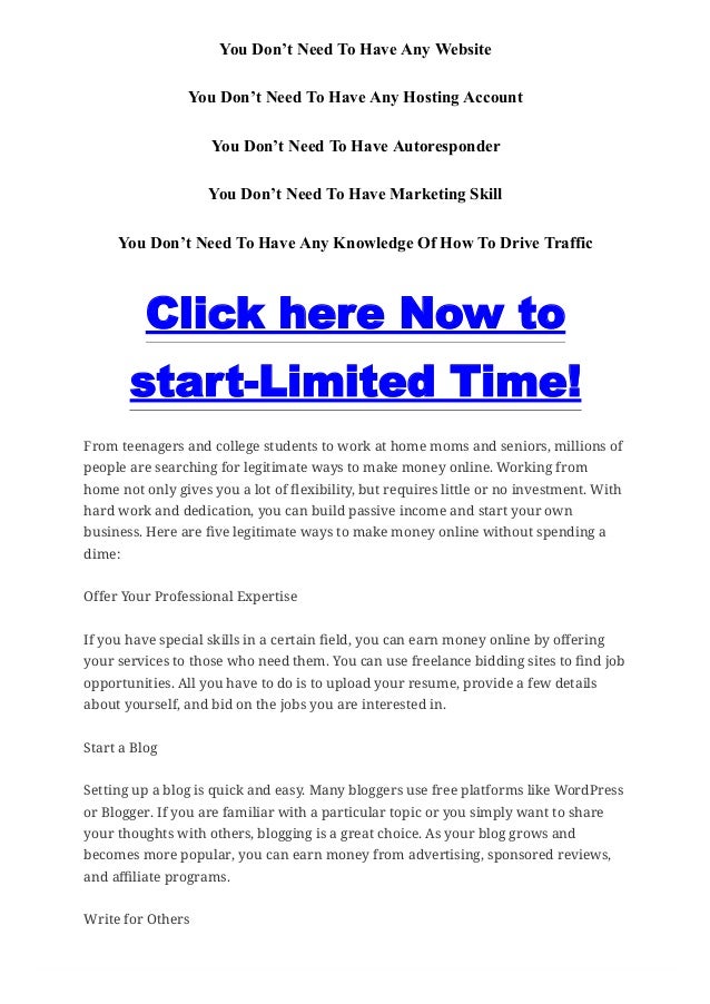 Legitimate Ways To Make Money Online Without Spending A Dime - make real money online 4