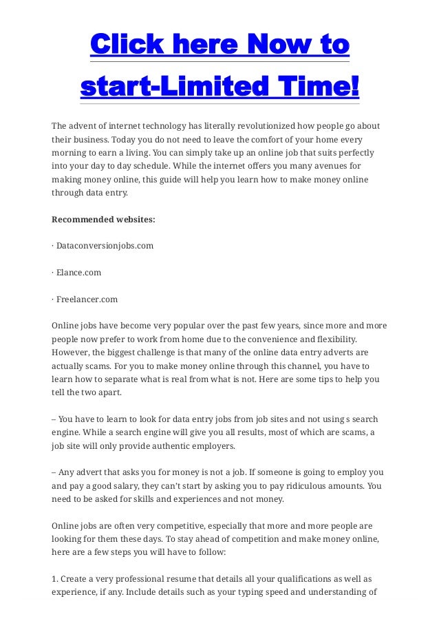 How To Make Money Online Through Data Entry - 