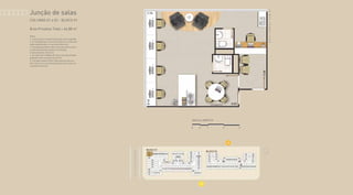 Junção de salas
COLUNAS 01 e 02 - BLOCO 01
Área Privativa Total = 46,88 m2
Notas:
1- A decoração e revestimentos são mera sugestão.
2- Os acabamentos a serem utilizados na construção
estão especificados no memorial descritivo.
3- Esta planta poderá sofrer variações decorrentes
do atendimento das posturas municipais,
concessionárias e do local.
4- As cotas são medidas de eixo a eixo das paredes,
podendo sofrer variação de até 5%.
5- O projeto poderá sofrer alterações quanto aos
vãos livres com a locação de pilares de acordo com
o projeto estrutural.
 