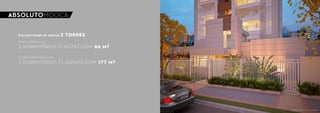 Exclusividade de apenas   2 torres
Apartamentos de
3 dormitórios (1 suíte) com 86 m 2
Coberturas duplex de
3 dormitórios (2 suítes) com 177 m 2




                                       Ilustração artística da Portaria
 