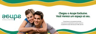 Chegou o Acupe Exclusive.
                   Você merece um espaço só seu.
                             O Acupe Exclusive é o novo lançamento da oas Gaﬁsa.
                       Uma única torre, com apartamentos de 2 quartos, uma suíte, em
                       um grande terreno no Acupe. Venha morar aqui. Ou melhor, venha viver.
Foto ilustrativa
 