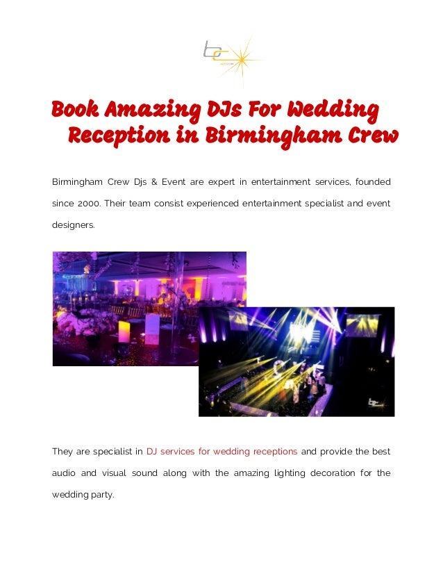Book Amazing Djs For Wedding Reception In Birmingham Crew