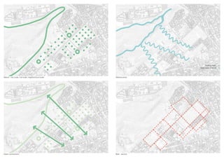 Green connections
Nature - city scale, mid scale, neighborhood scale
es - nature - city scale, mid scale, neighborhood scale
Existing
rivers
Grey water
channel
Strategies - built - sectors
Built - sectors
Watersources
Grey water channel
Existing rivers
 
