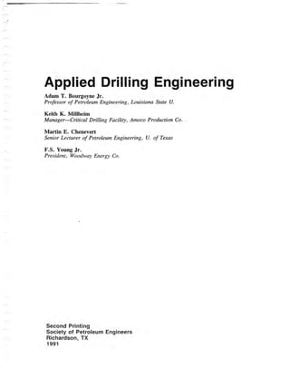Book applied drilling engineering
