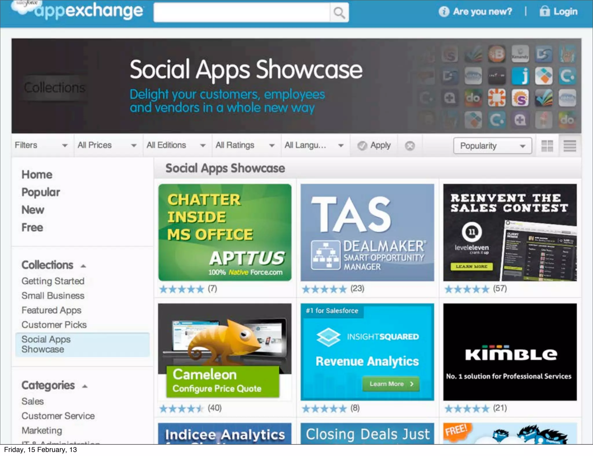 The App Exchange




Friday, 15 February, 13
 