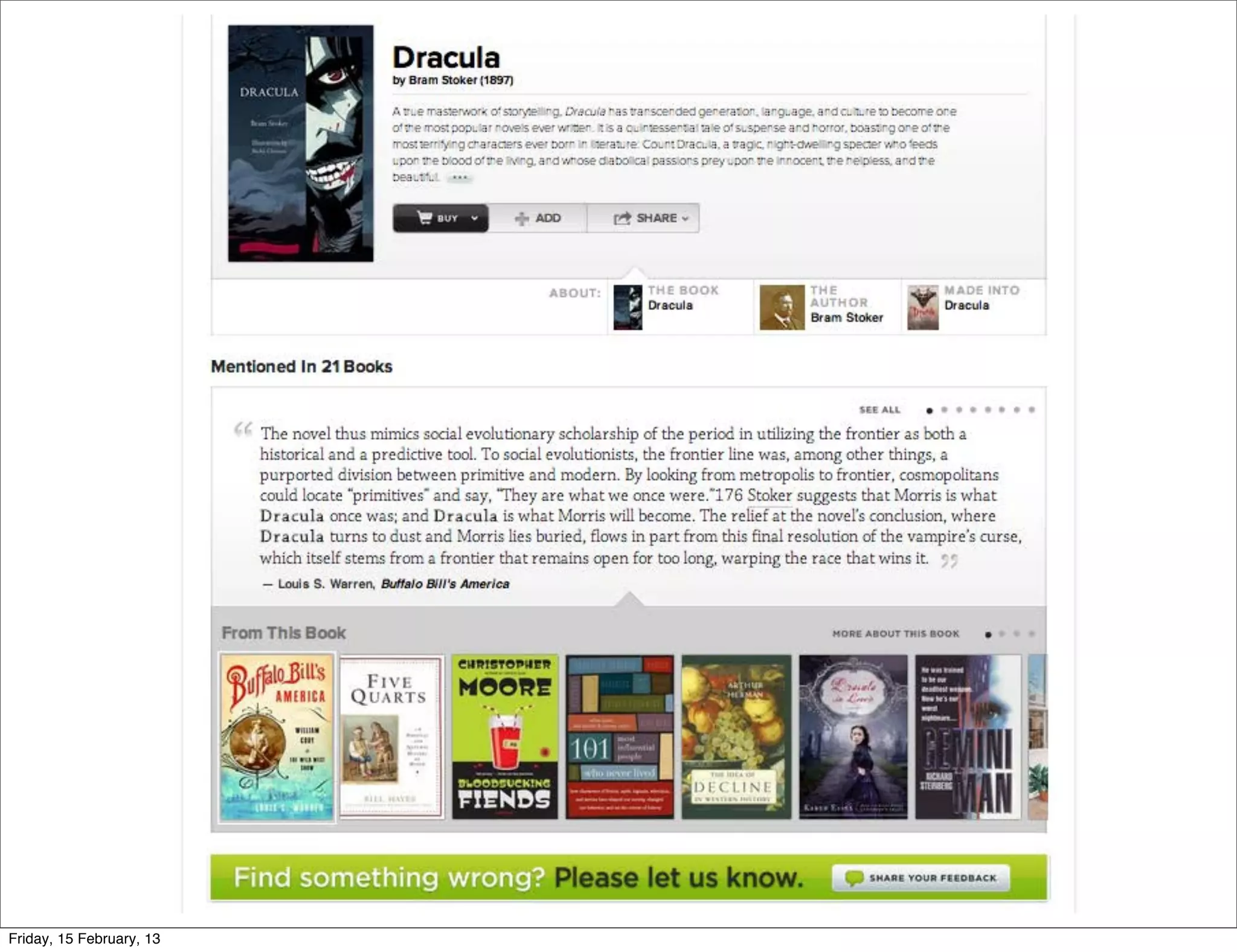 Friday, 15 February, 13
 