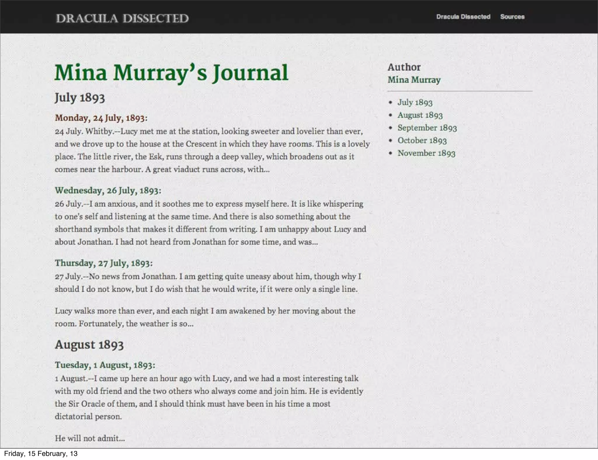 Friday, 15 February, 13
 