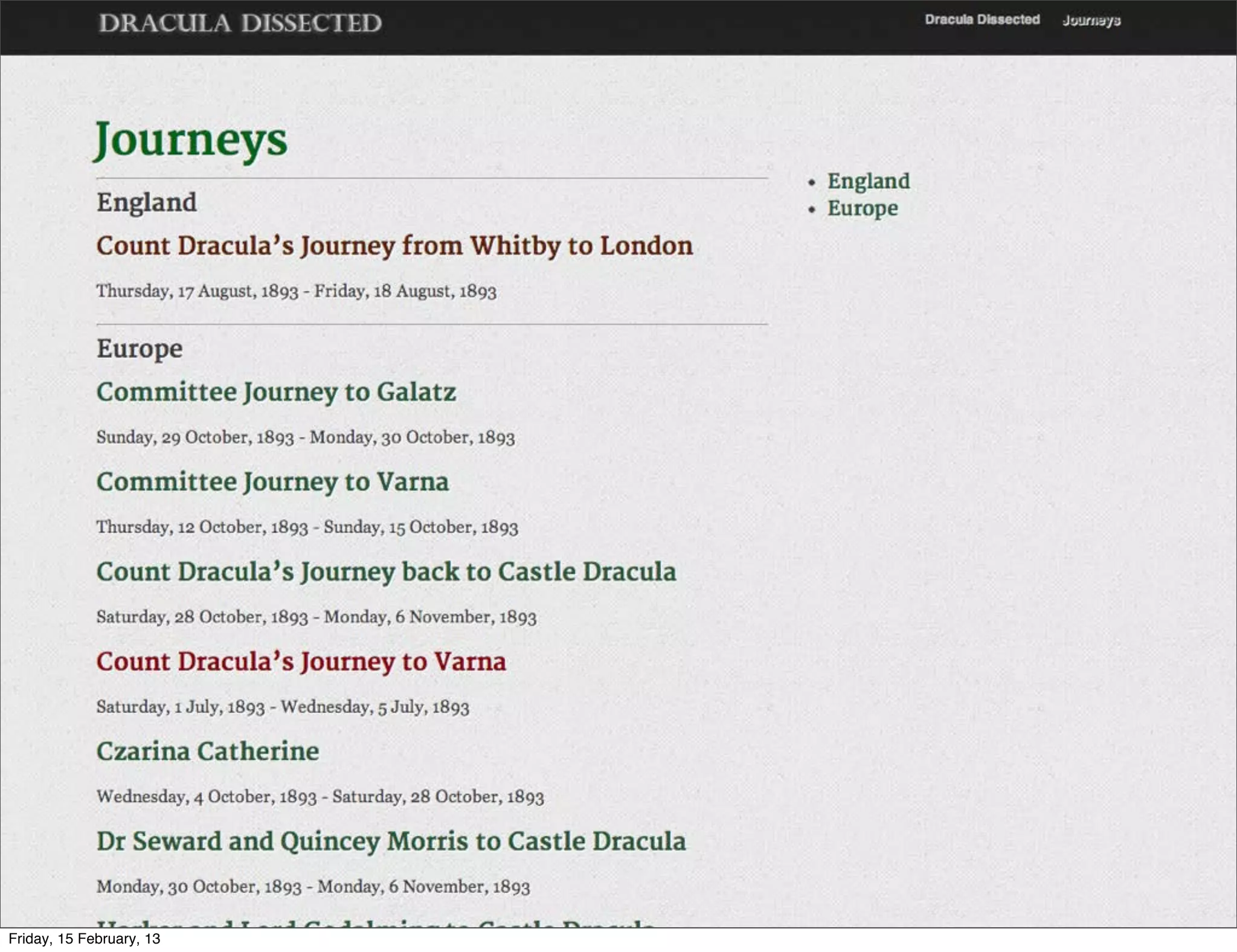 Friday, 15 February, 13
 