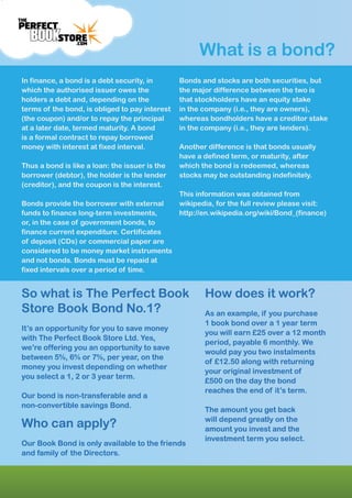 Book Bond No 1 Brochure