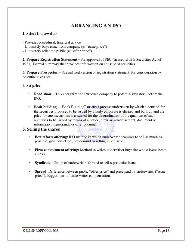 Book building ipo process