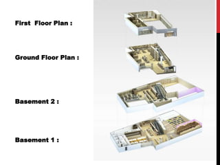 Basement 1 :
Basement 2 :
Ground Floor Plan :
First Floor Plan :
 
