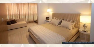 Foto da suíte e varanda do casal do apartamento decorado

38                                                          39
 