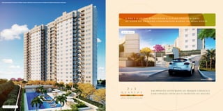 fachada
Ilustração Artística da Fachada do Edifício Samba e Referência Ilustrativa para as Fachadas dos Edifícios Bossa Nova e Chorinho
acesso
Ilustração Artística do Acesso
Um proj eto inte g rado ao Parque C arioca e
com espa ç os especiais e in é ditos na re g i ã o .
A P D G e a Living apresentam a ú ltima oportunidade
de viver no primeiro condom í nio - b airro da Z ona Norte .
acesso
quartos
2 e 3
com suíte e uma área de lazer exclusiva.
 