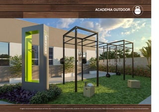 Imagem meramente ilustrativa por se tratar de empreendimento a ser construído, podendo sofrer alteração sem aviso prévio. Mais informações, consulte o memorial descritivo do empreendimento.
academia outdoor
 