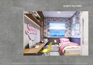 Imagem meramente ilustrativa por se tratar de empreendimento a ser construído, podendo sofrer alteração sem aviso prévio. Mais informações, consulte o memorial descritivo do empreendimento.
quarto solteiro
 