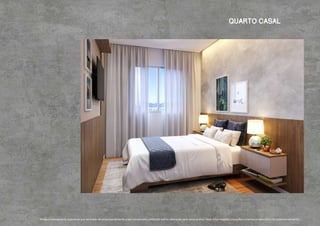 Imagem meramente ilustrativa por se tratar de empreendimento a ser construído, podendo sofrer alteração sem aviso prévio. Mais informações, consulte o memorial descritivo do empreendimento.
quarto casal
 