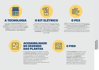 DIFERENCIAIS
CONSTRUTIVOS
A TECNOLOGIA O KIT ELÉTRICO O PEX
ACESSIBILIDADE
NO DESENHO
DAS PLANTAS
O PISO
corte
 