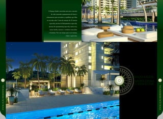 Espaço Saúde.
Aberto para
o bem estar.
EVOLUÇÃoresidencial
EVOLUÇÃoresidencial
O Espaço Saúde concretiza um novo conceito
de vida, trazendo equipamentos de lazer e
relaxamento para encontrar o equilíbrio que falta
no seu dia-a-dia. 3 raias de natação de 25 metros
aquecida, piscina de hidroginástica aquecida,
piscina de aquaspinning aquecida, sauna seca,
sauna úmida, repouso e vestiários masculino
e feminino. Tire um tempo para você mesmo,
relaxe e aproveite.
 