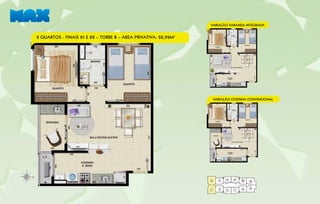 variação varanda integrada


2 QUARTOS - Finais 01 E 02 – Torre B – Área Privativa: 50,95 m 2




                                                                   variação cozinha convencional
 