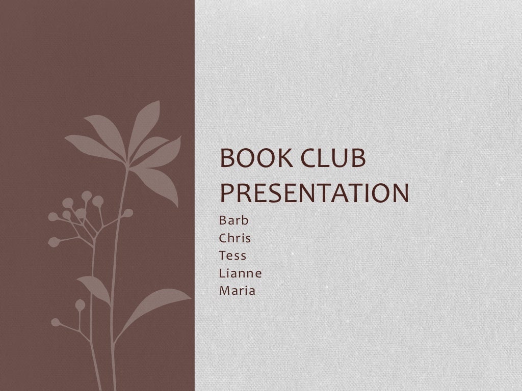 Book club presentation