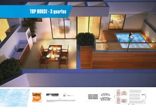 top house - 3 quartos

Apartamentos

Nota:
Escala:1:25 A decoração é mera sugestão. As cotas são medidas de eixo a eixo das paredes.
Esta planta poderá sofrer variações decorrentes do atendimento das posturas municipais,
concessionárias e do local.

 