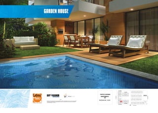 garden house

Nota:
Escala:1:25 A decoração é mera sugestão. As cotas são medidas de eixo a eixo das paredes.
Esta planta poderá sofrer variações decorrentes do atendimento das posturas municipais,
concessionárias e do local.

 