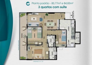 Planta padrão duplex – 175,15m²
                                     3 quartos com suíte
                                                                                                    2º pavimento
                                              1º pavimento




                                                                   Ilustração artística da planta
Ilustração artística da planta




                                   coluna 2                                                              coluna 2
 