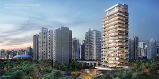 Perspectiva ilustrada da Fachada
PROJETO INSPIRADOR. DEBRUÇADO SOBRE O PARQUE,
NA RUA MAIS DESEJADA DA CIDADE.
 