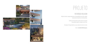 Materiaisnobres,espaçosgenerososesurpreendentesquesãoamelhor
expressãodaarquiteturacontemporânea.
OúltimoterrenodaRuaCuritibamereceumprojeto
tãograndiosoquantooparqueàsuafrente.
Sãoapenas15apartamentos,umporandar,emumatorreúnica.
EsteéoCuritiba 381 Ibirapuera.
REFERÊNCIAEXCLUSIVA
PROJETO
 