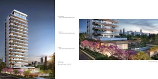 Perspectiva ilustrada da Fachada
Perspectiva ilustrada da Fachada
OProjeto
ÁreadoTerreno:1.997m2
São3tiposdeapartamentos
especialmentepensadospara
momentosdevidadiferentes.
THE PENTHOUSE
591 M2
- 5 SUÍTES | DEPÓSITO PRIVATIVO | 6 VAGAS
PANORAMIC
332 M2
- 4 SUÍTES | DEPÓSITO PRIVATIVO | 5 VAGAS
HOUSE
719 M2
- 4 SUÍTES | DEPÓSITO PRIVATIVO | 5 VAGAS
 