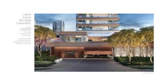 OCONFORTO
DEUMACASA
COMASEGURANÇA
DEUMAPARTAMENTO.
Odestaque
doCuritiba 381 Ibirapuera
éatranquilidadequeoferece
paraosmoradores
desfrutaremcadamomento
comtodaasegurança.
Aáreadelazer,porexemplo,
estásituadaacimadoníveldarua.
Maisqueconfortovisual,proporcionatotal
privacidadeparaseusfrequentadores.
Perspectiva ilustrada da Portaria Social
 