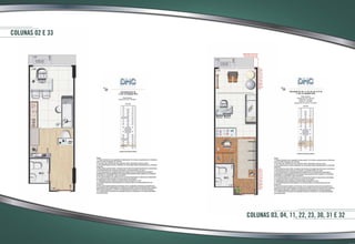 Colunas 02 e 33
Colunas 03, 04, 11, 22, 23, 30, 31 e 32
 