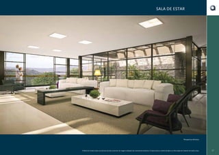 SALA DE ESTAR

Perspectiva Artística

O Book do Corretor é para uso exclusivo da área comercial. As imagens utilizadas são meramente ilustrativas. A Cipasa reserva o direito de alterar as informações do material sem prévio aviso.

37

 