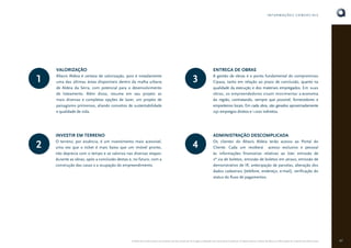 INFORMAÇÕES COMERCIAIS

VALORIZAÇÃO

1

ENTREGA DE OBRAS

Altavis Aldeia é certeza de valorização, pois é notadamente
uma das últimas áreas disponíveis dentro da malha urbana
de Aldeia da Serra, com potencial para o desenvolvimento
de loteamento. Além disso, resume em seu projeto as
mais diversas e completas opções de lazer, um projeto de
paisagismo primoroso, aliando conceitos de sustentabilidade
e qualidade de vida.

3

INVESTIR EM TERRENO

2

A gestão de obras é o ponto fundamental do compromisso
Cipasa, tanto em relação ao prazo de conclusão, quanto na
qualidade da execução e dos materiais empregados. Em suas
obras, os empreendedores visam movimentar a economia
da região, contratando, sempre que possível, fornecedores e
empreiteiros locais. Em cada obra, são gerados aproximadamente
250 empregos diretos e 1.000 indiretos.

ADMINISTRAÇÃO DESCOMPLICADA

O terreno, por essência, é um investimento mais acessível,
uma vez que o ticket é mais baixo que um imóvel pronto,
não deprecia com o tempo e se valoriza nas diversas etapas:
durante as obras, após a conclusão destas e, no futuro, com a
construção das casas e a ocupação do empreendimento.

4

Os clientes do Altavis Aldeia terão acesso ao Portal do
Cliente. Cada um receberá acesso exclusivo e pessoal
às informações financeiras relativas ao lote: emissão de
2ª via de boletos, emissão de boletos em atraso, emissão de
demonstrativo de IR, antecipação de parcelas, alteração dos
dados cadastrais (telefone, endereço, e-mail), verificação do
status do fluxo de pagamentos.

O Book do Corretor é para uso exclusivo da área comercial. As imagens utilizadas são meramente ilustrativas. A Cipasa reserva o direito de alterar as informações do material sem prévio aviso.

47

 