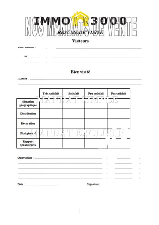 MANDAT SIMPLE


MANDAT EXCLUSIF
 