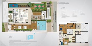 MASTERPLAN
                                                                                                                                                                  16


                               12                                           13

                                                                                                                                                 15
                                                                                                                                                                              LAZER
                                                                                                                                                                              1. Foyer de entrada                          9. Bar social               17. Fitness

                                                                                                                                                                              2. Praça Zen                                 10. Lounge jogos            18. Estar

                                        11                                                                                                                                    3. Piscina                                   11. Brinquedoteca           19. Sauna

                                                                                                                                                                              4. Deck molhado                              12. Espaço infantil         20. Spa
                                                                      14
                                                                                                                                                                              5. Deck                                      13. Horta                   21. Hidromassagem
                                                                                                                                                              1
                                                                                                                                                                              6. Lounge DUO                                14. Lobby                   22. Espaço massagem

                                                                                                                                                                              7. Espaço gourmet com                        15. Quadra esportiva

                                                                                                                                                                                churrasqueira e forno de pizza             16. Vagas visitantes
                                                                                                                                             2
                                                                                                                                                                              8. Salão de festas


                    10

                                                 8
                                    9


                                                                                                                                                                                                                 MEZANINO
                                                                                                                                                      4



                                                            6
                                                                                                                                                          3
                                                                                                                 5
                         7                                                                                                                                                                                                                        18


                                                                                                                                                                                                                 17




                                                                                                                                         N
                                                                             RUA MANOEL PHILOMENO DE MIRANDA




                                                                                                                                                                                              19
                                                                                                               RUA DR. EDUARDO BAHIANA




     0,0 0,5 1,0   2,0   3,0

     ESCALA GRÁFICA



                                                                                                                                                                                                                      20



     1. A decoração e acessórios são meras sugestões;
                                                                                                                                                                                                   21
     2. As áreas e as medidas poderão sofrer alterações de 5% e a espessura das paredes poderá variar de acordo com o                                                    22

     projeto estrutural;
     3. As esquadrias, as cores dos materiais e pilares nesta planta poderão sofrer alterações;
32   4. Os materiais de acabamento indicados nesta planta são merarente ilustrativos;                                                                                                                                                                                        33
     5. Os pilares poderão sofrer alterações de acordo com o projeto estrutural.
 