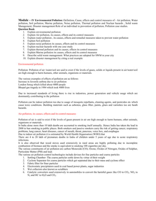 Environmental Pollution And Control Notes.pdf Energy & Environment Notes by Prof SDMane | PDF
