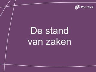 De stand
van zaken
 