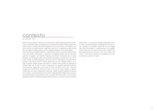 15
Matt W. Moore segue il credo che “il cambiamento <:* # favorevole alla crescita”.
Come molti artisti della sua generazione, il backround di Matt si basa sugli action
board sports e sull’arte dei graffiti seguendo l’etica del fai-da-te, l’entusiasmo per
nuovi campi e la collaborazione. Negli ultimi dieci anni, ha applicato questi principi
alla sua audace estetica grafica sia nei materiali analogici che in quelli digitali.
Come fondatore di MWM Graphics , Matt all’inizio della sua carriera soprannomina
il suo stile astratto “Vectorfunk”, e da allora ha impiegato questo stile per decorare
ogni tipo di oggetto, dai Ray-Ban Wayfarer per Almond Surfboards ad un Apple
Desktop, alla campagna della Coca Cola alle Olimpiadi di Londra 2012 fino ad un
intero numero di Wired Magazine. Sia che si lavori in applicazioni artistiche che in
progetti commerciali, Matt W. Moore ritiene che uno sia collegato all’altro. I pro-
getti di graphic design spesso precedono i murales monumentali che dipinge nei
quartieri delle città di tutto il mondo. L’ibridazione tra discipline permette di tenere
continuamente aggiornato il suo punto di vista e produrre lavori unici. Molti dei
progetti più memorabili di Matt sono stati un incrocio tra arte e design, e spesso
comportano processi collaborativi sostanziali. Questi progetti spaziano da alcune
sue iniziative, come ad esempio la sua linea di abbigliamento Glyph Cue e la sua li-
nea di prodotti per la casa Nucleo Deco, a progetti promossi da altri, come sculture
all’aperto dipinte per Sretenka Design Week di Mosca, le pitture murali di Art Basel
la street art
Miami Beach o il corridoio di murales a Barcellona Vinc-
ci Hotel. Lasciandosi aperto all’ispirazione di nuovi luo-
ghi, materiali e incombenti scadenze, per la maggior
parte dei suoi progetti in collaborazione con le gallerie
d’arte, Matt arriva sul posto a mani vuote, creando l’in-
tera esposizione sul momento, che sia a Parigi, São
Paulo o Cincinnati, e sempre accompagnata da mura-
les all’aperto e dipinti in strada.
contesto
 