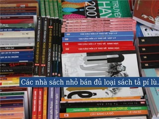 Các nhà sách nhỏ bán đủ loại sách tả pí lù.
 
