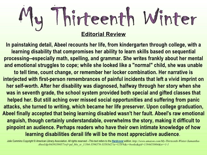 My Thirteenth Winter by Samantha Abeel My Thirteenth Winter by Samantha Abeel